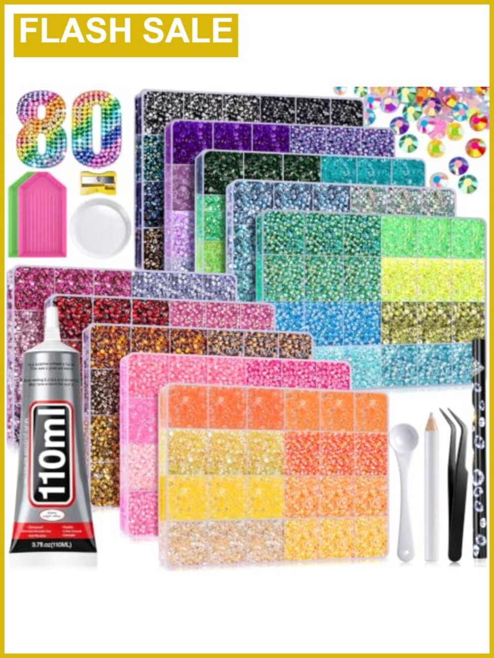 168000Pcs Bedazzling Kit 10 Boxes 3mm Resin Jelly Rhinestones